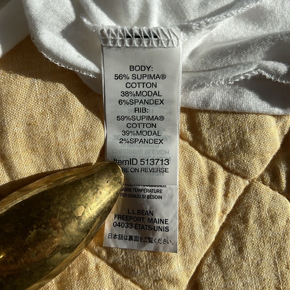 LL Bean Soft Stretch Supima Long Sleeve Scoop Crew Neck Long Sleeve T Shirt Sz M - Picture 4 of 7